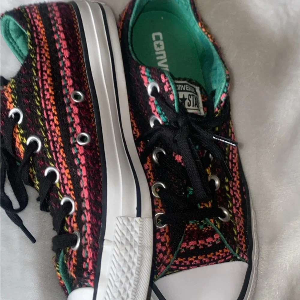 Converse woven multi color knit low tops sneakers SZ 6 women - Picture 3 of 5